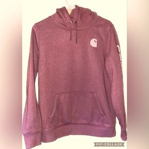 Carhartt Women’s Medium Salmon Dusty Rose Hoodie Pouch Pocket Western Sweatshirt